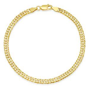 Mens Gold/Silver 8.5" Italian Miami Cuban Double Curb Bracelet